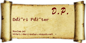 Déri Péter névjegykártya