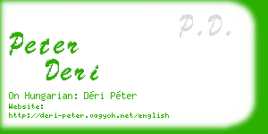 peter deri business card